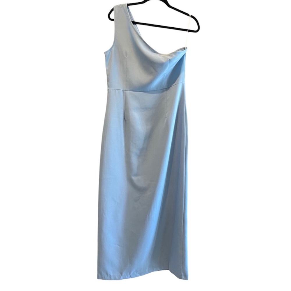 SHEIN One Shoulder Formal Maxi‎ Dress Powder Blue Women’s Size 10
